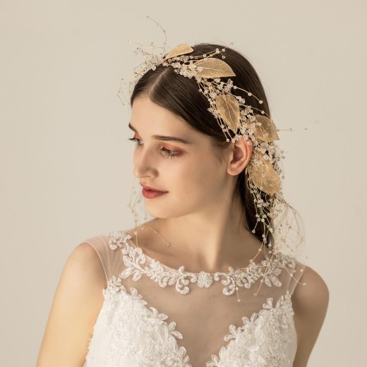 Headdress Heavy Industry Crystal Leaf Headband