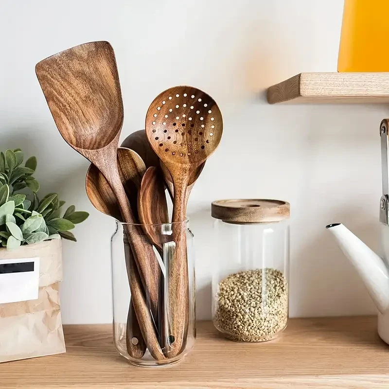AIUHI 5pcs Wooden Kitchen Utensils Set