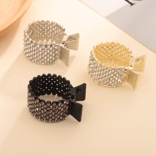 Female Grip Fixed Rhinestone Barrettes High Ponytail Hair Band