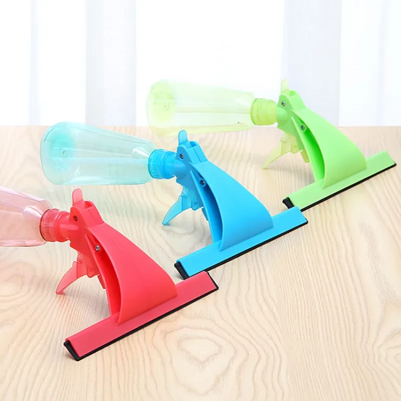 Glass Cleaning Brush with Water Spray Window Cleaner High-quality Aluminum Long Handle Wiper and Cloth Combo Silicone