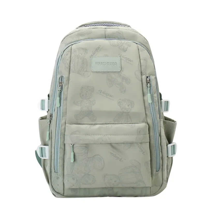 Cute Bears Print Backpack Fashion Versatile Large Capacity Travel Bags Women