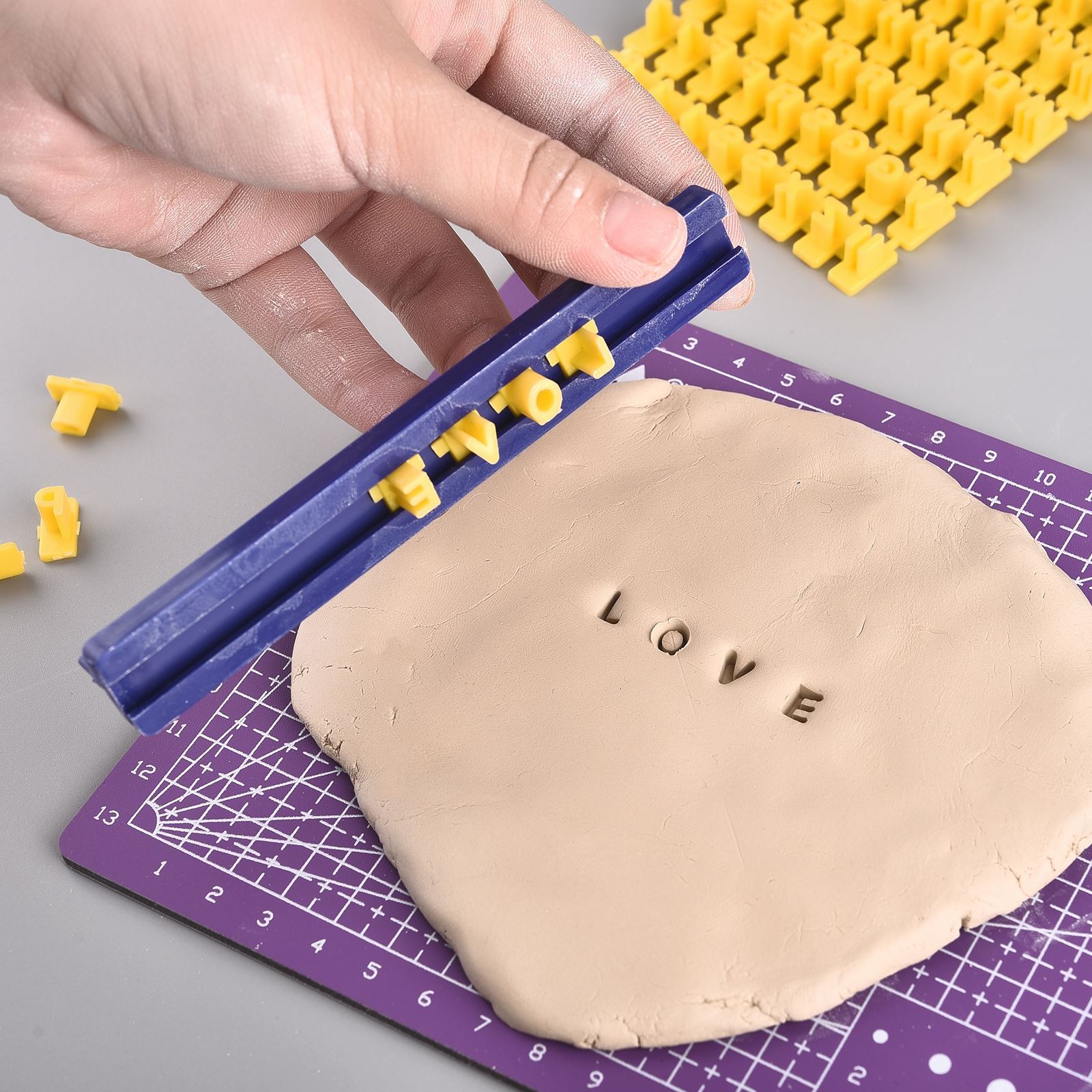 1 Set Alphabet Number Symbols Letter Clay Stamp Impress Embosser - Cookie Press Stamps for Printing Names, Ceramic Pottery Tools