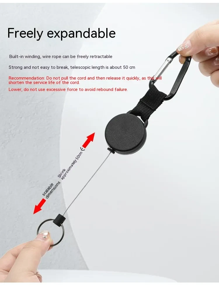 High Elastic Retractable Anti-theft Keychain