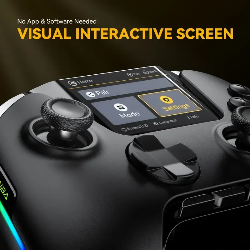 (No Drift)Interactive Screen Wireless Gaming Controller for PC/Switch/iOS/Android/Steam Deck