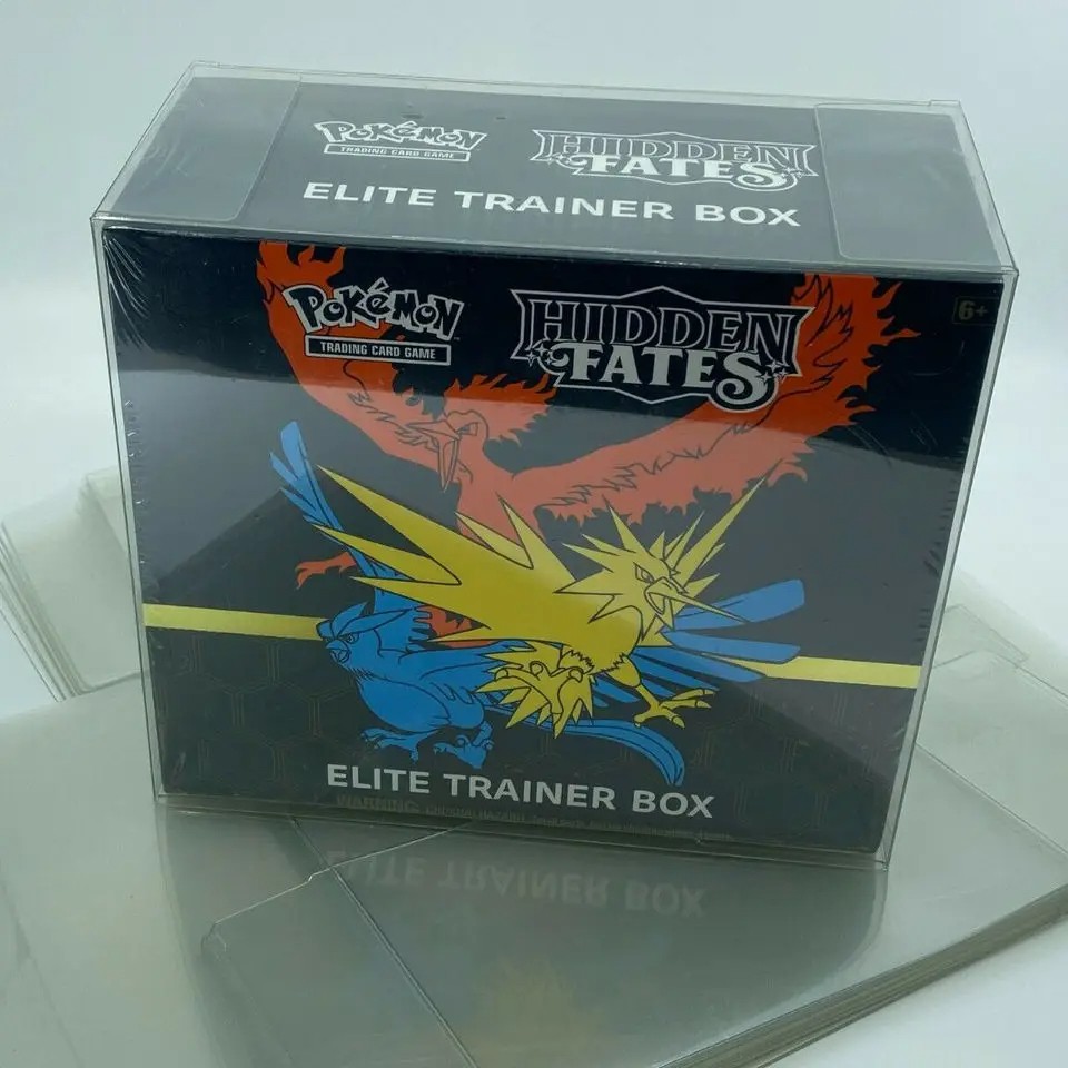10-Piece Dustproof PVC ETB Trainer Box - Clear Protective Plastic Case for Cards Display