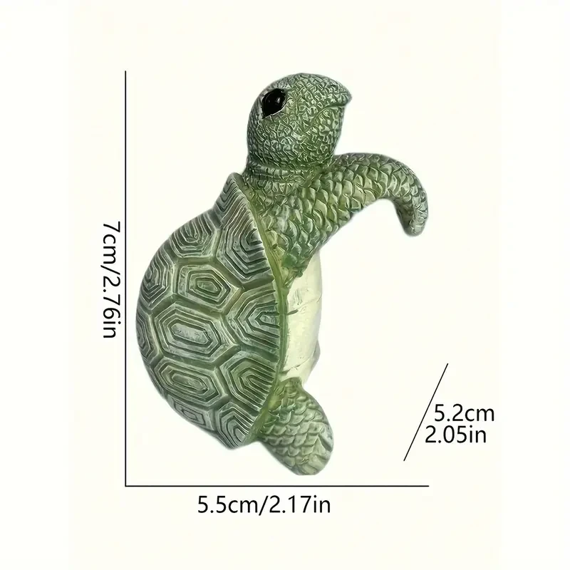 Whimsical Cartoon Turtle Resin Hanging Planter