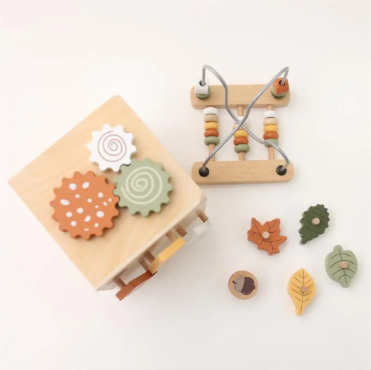 Wooden Five In One Bead Wrapped Multifunctional Treasure Chest