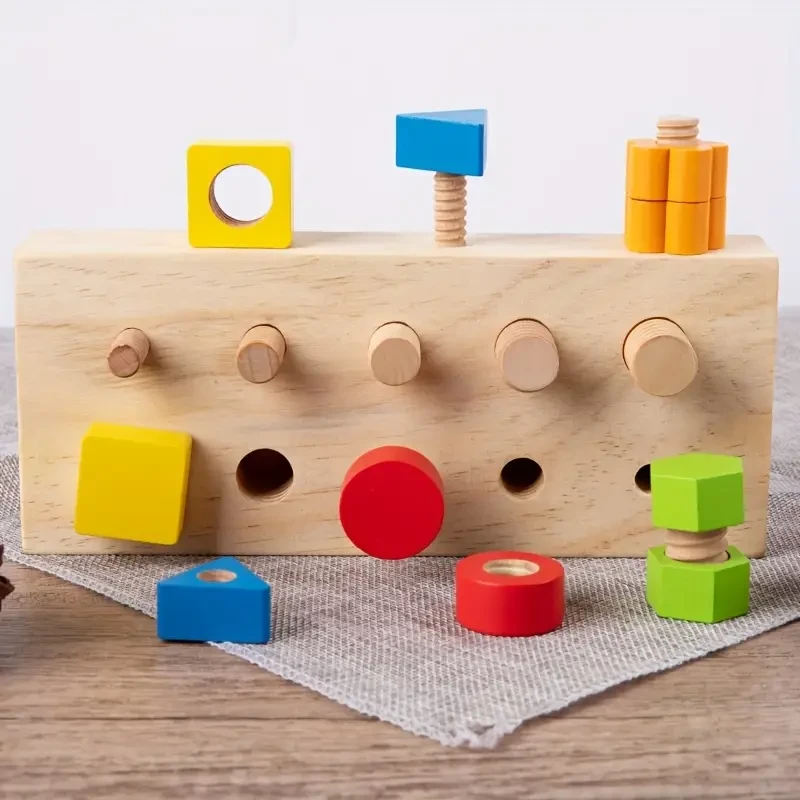 Wooden Screw Matching Puzzle Board