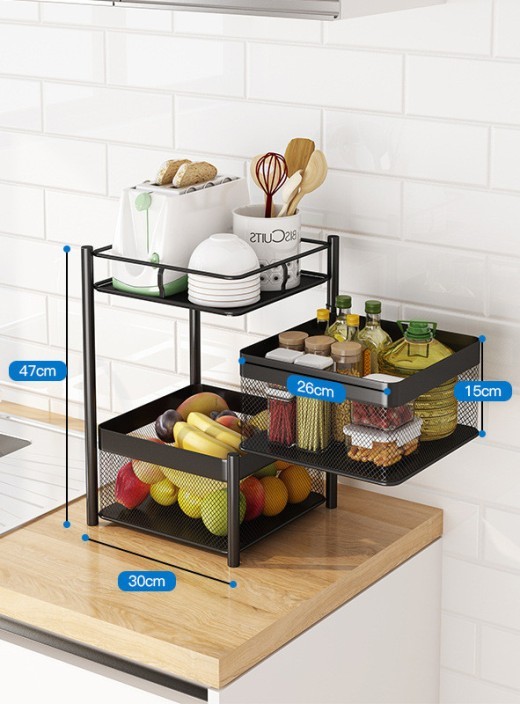 Shelves Kitchen Solid Wood Wall Shelf Wrought Iron Bracket