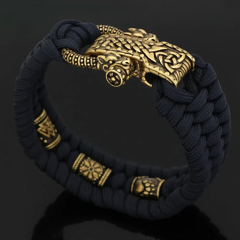 New Stainless Steel Viking Beads Triangle Rune Spin On Bracelet