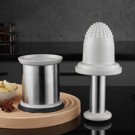 Kitchen Household Multi-functional Stainless Steel Manual Garlic Masher