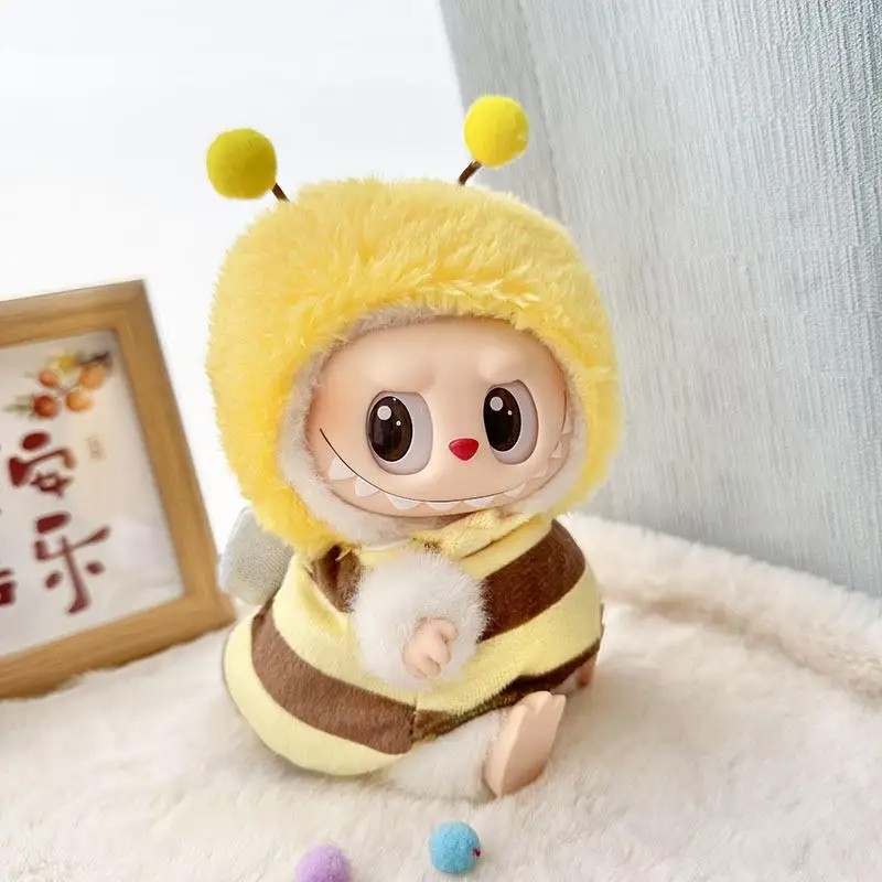 15-17cm Labubu Pendant Sitting Baby Shark, Bee & Dinosaur Cute Dolls Accessories
