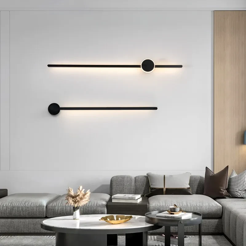 Simple Grid-free Pole Gate Bedside Strip Wall Lamp Modern LED Wall Light for Home and Office Decoration
