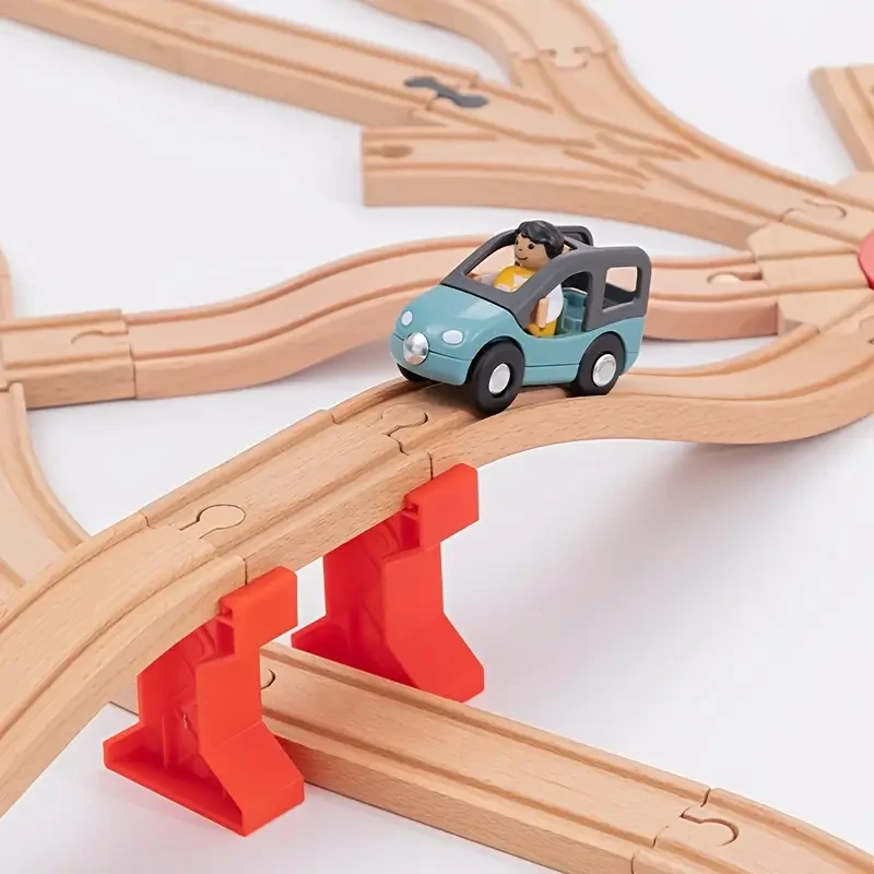 50pcs Wooden Track Building Kit for Kids