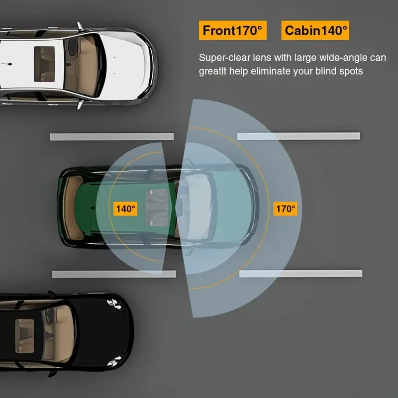 Dash Camera Front And Inside, 8.03cm Dash Cam 1080P