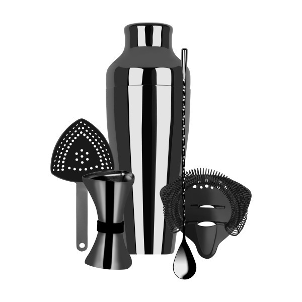 Cocktail Set 5pc Gunmetal - Zanzi