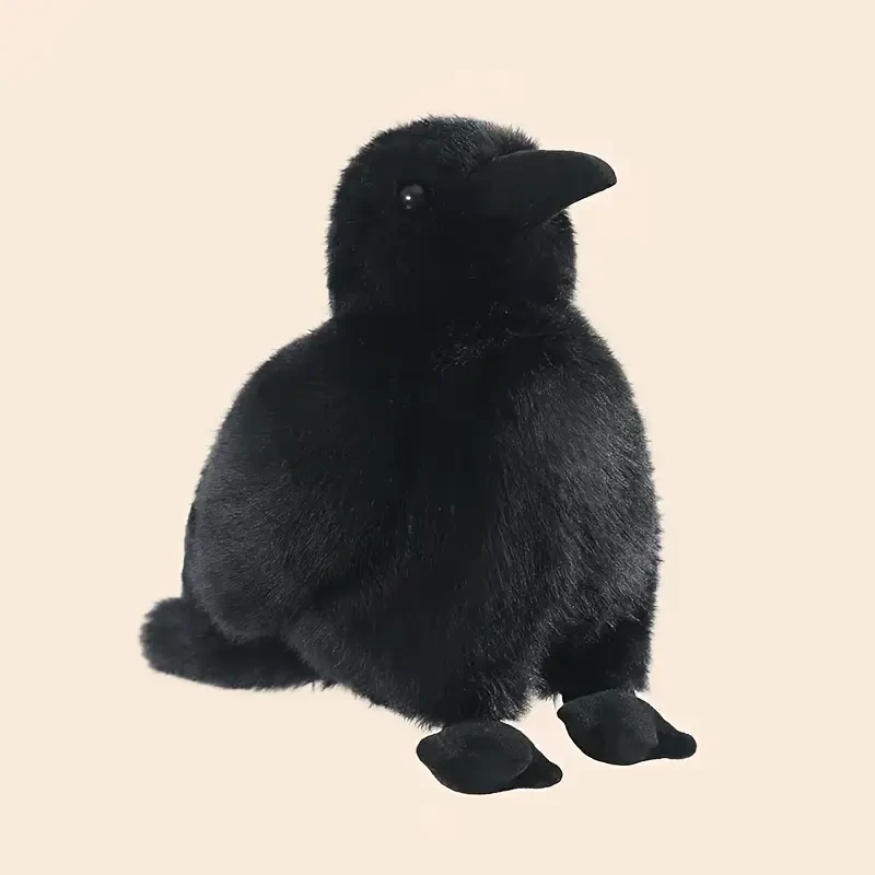 1pc Cute Black Plush Crow Toy