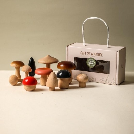 Wooden Mushroom Balance Stacking Music Children Intelligence Development