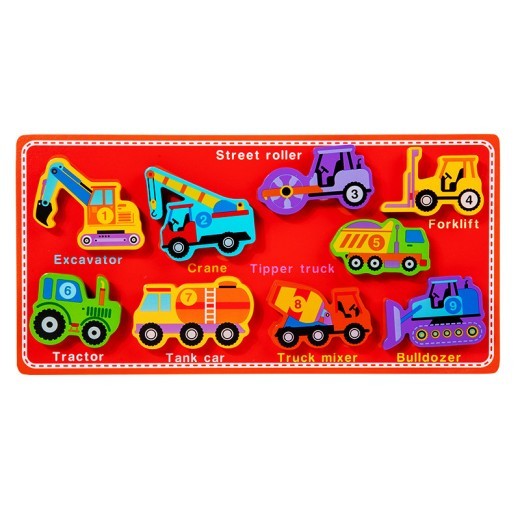 Spanish Russian Children's Wooden Velcro Tear And Pull Puzzle Grab Board