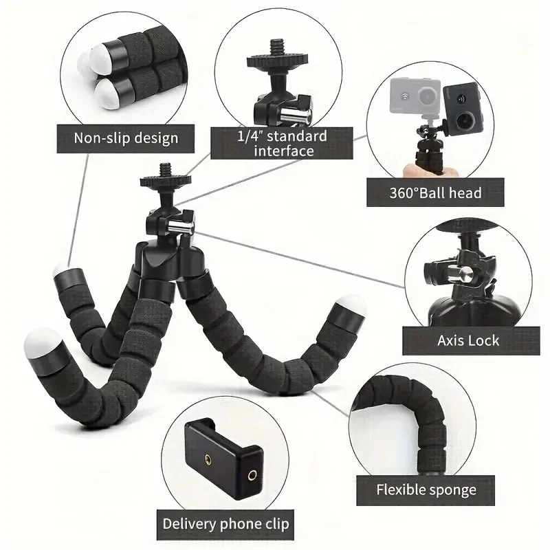 Flexible Mini Phone 360 Rotating Tripod