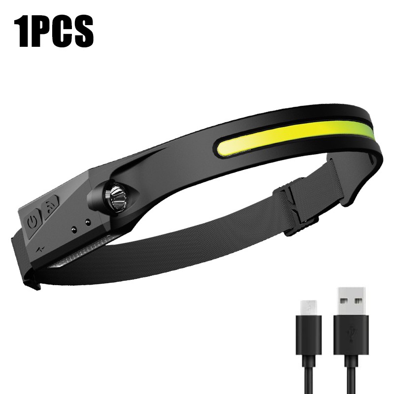 1/2/3PCS LED Induction Headlamp - Camping Search Light USB Rechargeable Headlight LED Head Torch Work Light with Built-in Battery