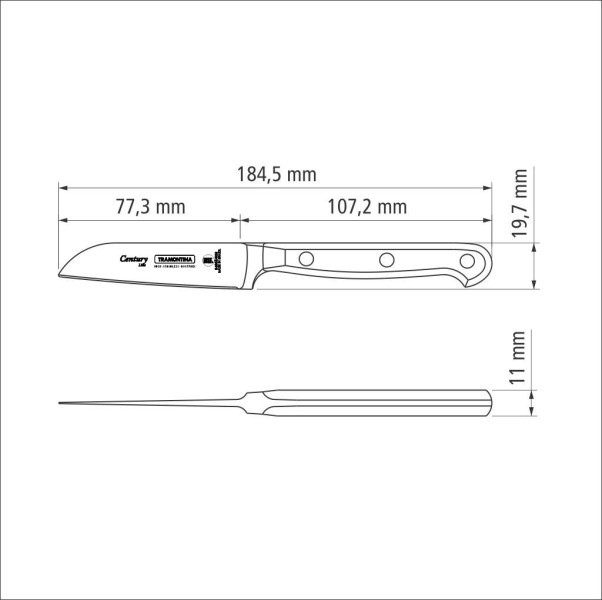 Century Forged Paring Knife 3", 8cm - Tramontina