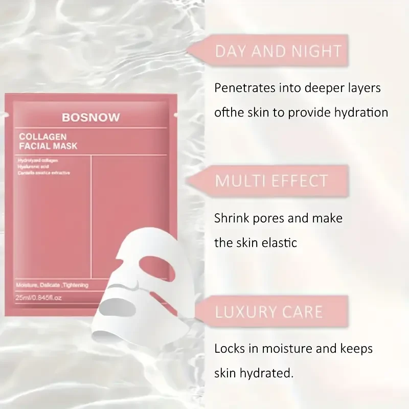 5pcs BOSNNOW Collagen White Face Masks