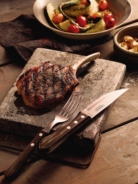 Jumbo Steak Knife with Polywood Handle 5", 12cm - Brown (CDU 48pcs) - Tramontina