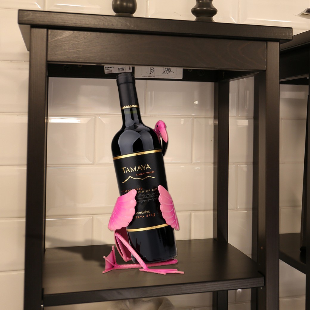 Flamingo wine rack wrought iron