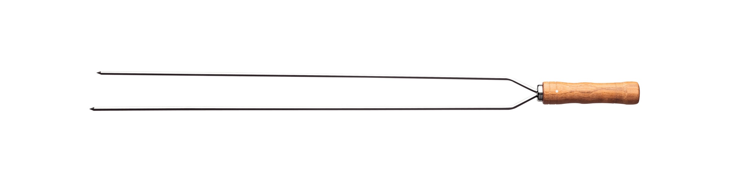 Heavy Duty Duel Prong Stainless Steel Skewer Wood Handle 75cm - Tramontina
