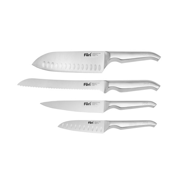 Stone Knife Block Set Black and White Terrazzo 5 Piece - Furi