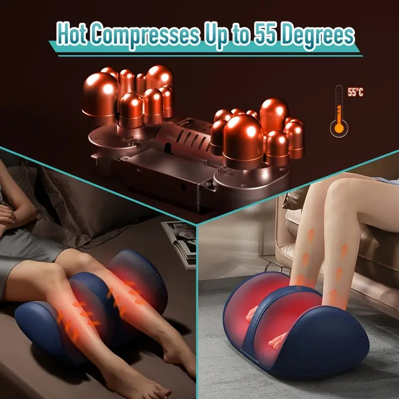 HOMEMASSA Shiatsu Foot & Calf Massager with Heat