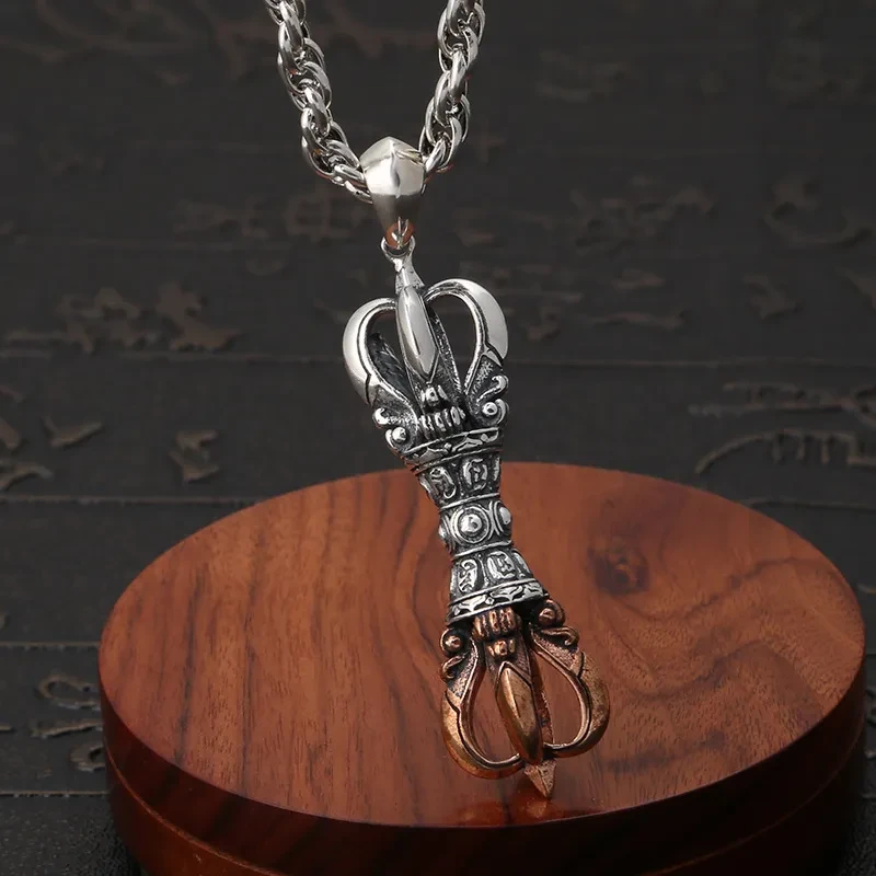 Vintage Six Word Mantra Vajra Pendant