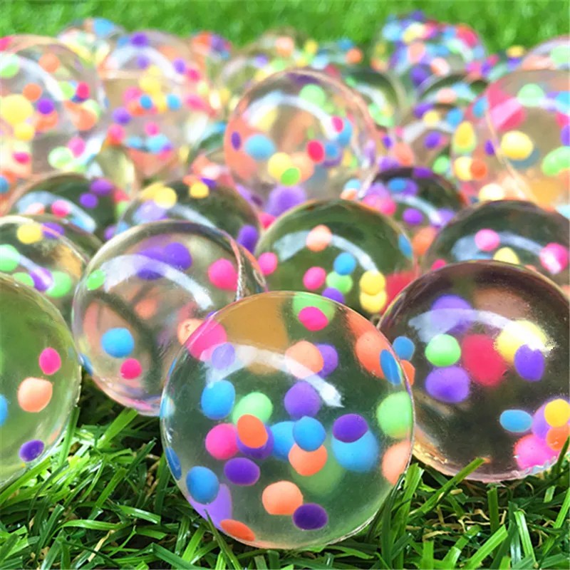 1PC 25mm Jumping Rubber Ball Toy - Anti-Stress Bouncing Ball for Kids