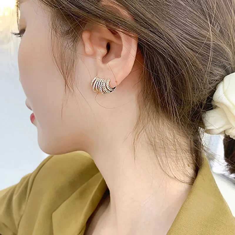 Sterling Silver Needle High-grade Commuter Graceful Online Influencer All-match Ear Studs