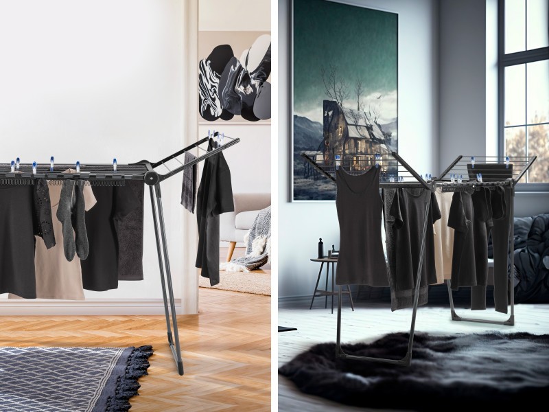 Standing dryer Pegasus 150 Solid Slim Black - Leifheit