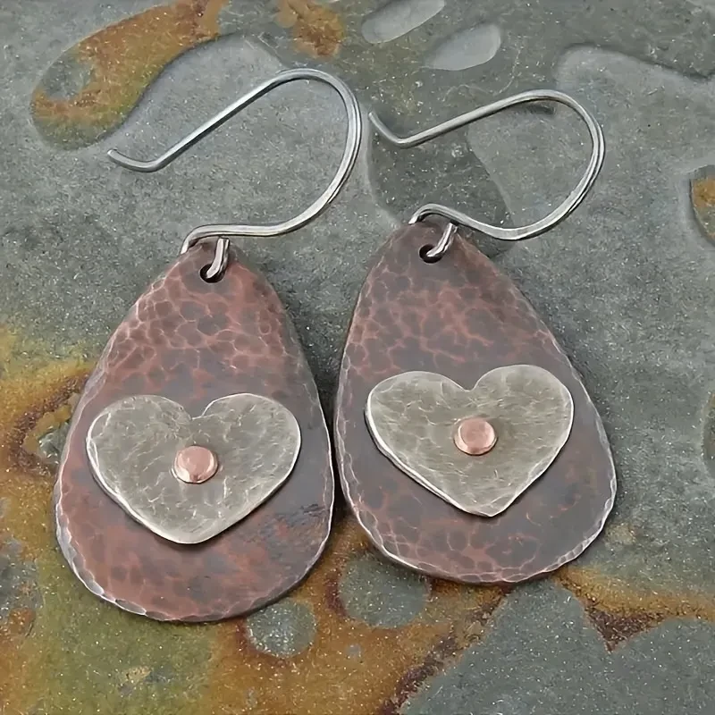 Vintage Drop-shaped Love Pendant Earrings