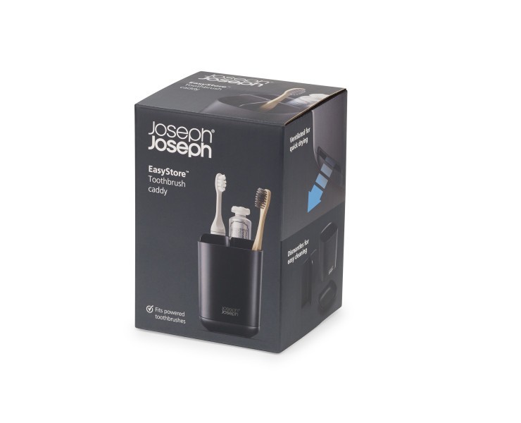 Easystore Toothbrush Caddy - Black - Joseph Joseph