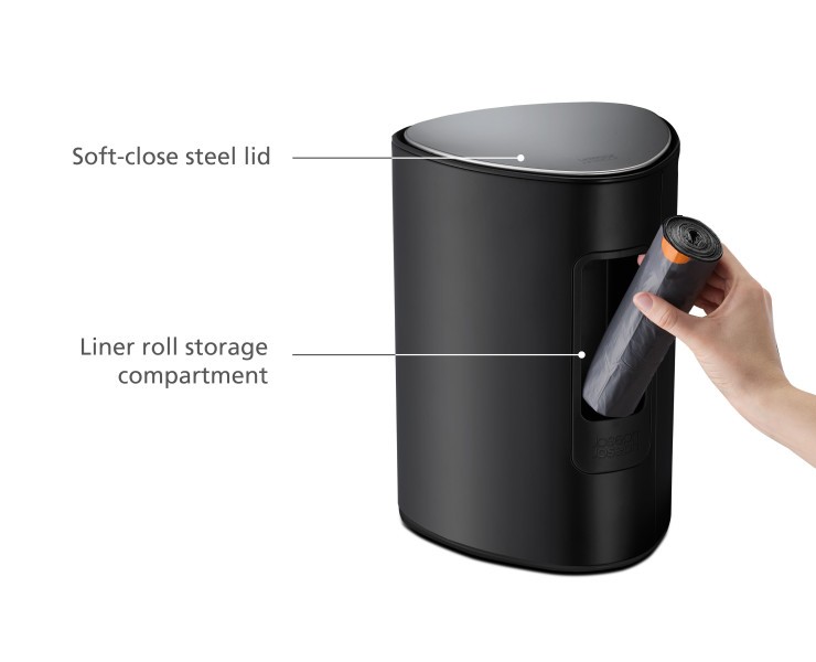 Easystore 5L Pedal Bin Matte - Black - Joseph Joseph