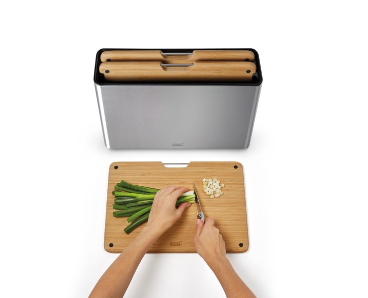 Folio Steel Bamboo 3 Piece Board Set - Joseph Joseph
