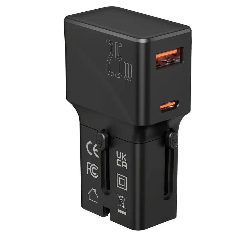 SOOPII 25W International Travel Power Adapter with USB-C & USB-A Ports
