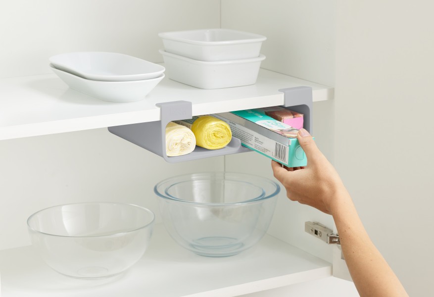 CupboardStore Film, Foil and Bag Organiser - Grey - Joseph Joseph