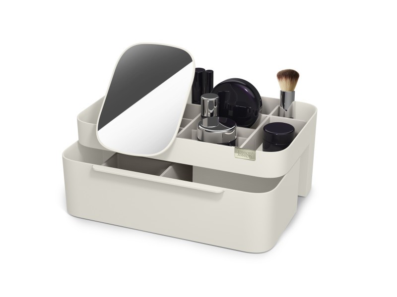 Viva Large Cosmetic Organiser with Removable Mirror - Shell  - Joseph Joseph