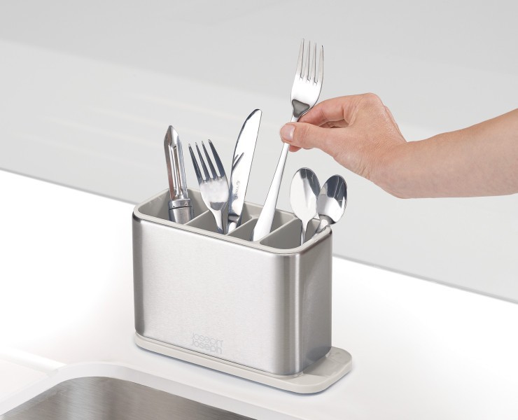Surface Cutlery Drainer Stainless Steel - Stone - Joseph Joseph