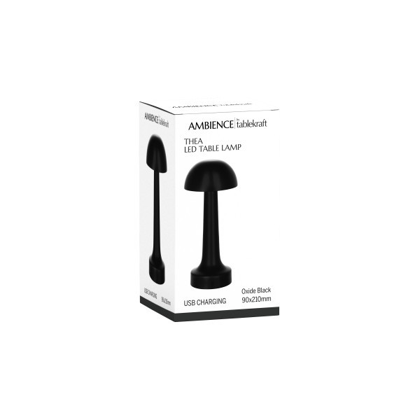 Ambience Thea Cordless LED Table Lamp Oxide Black  - Tablekraft