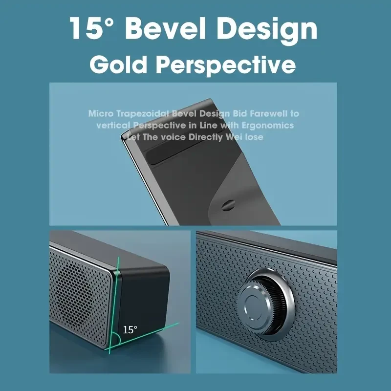 SENBOWE USB Powered Compact 12.4" Stereo Desk Speaker