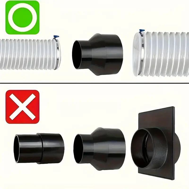 4-to-2-1/2 Inch Dust Collection Hose Adapter for Wet/Dry Vacuum