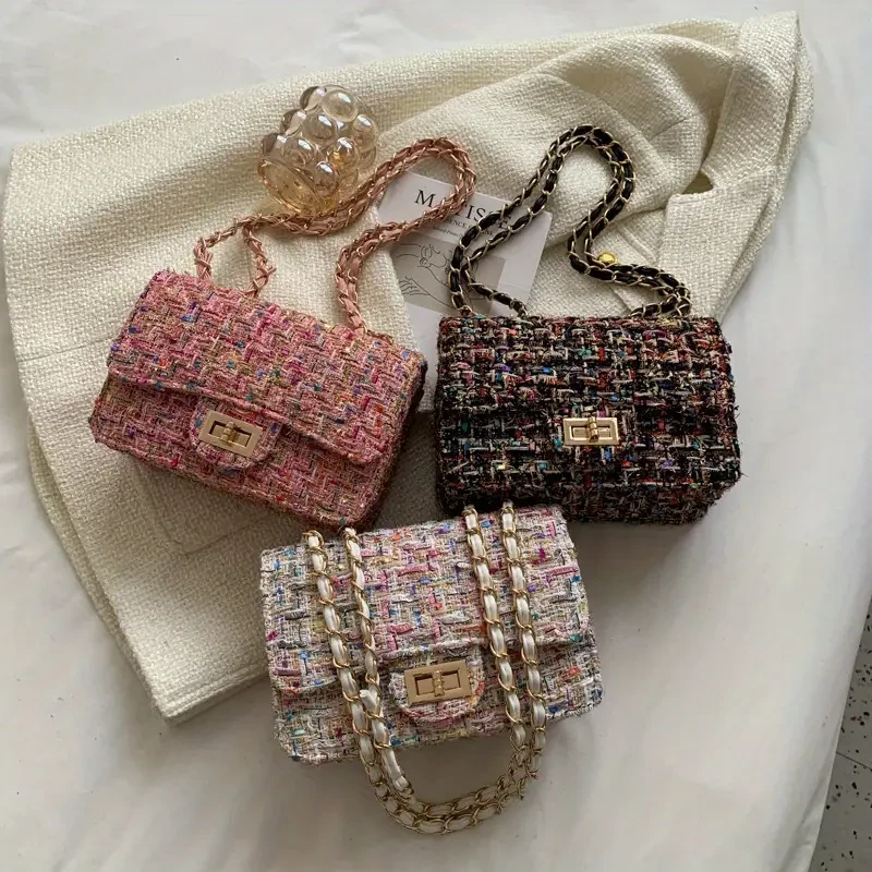 Luxury Tweed Crossbody Bag