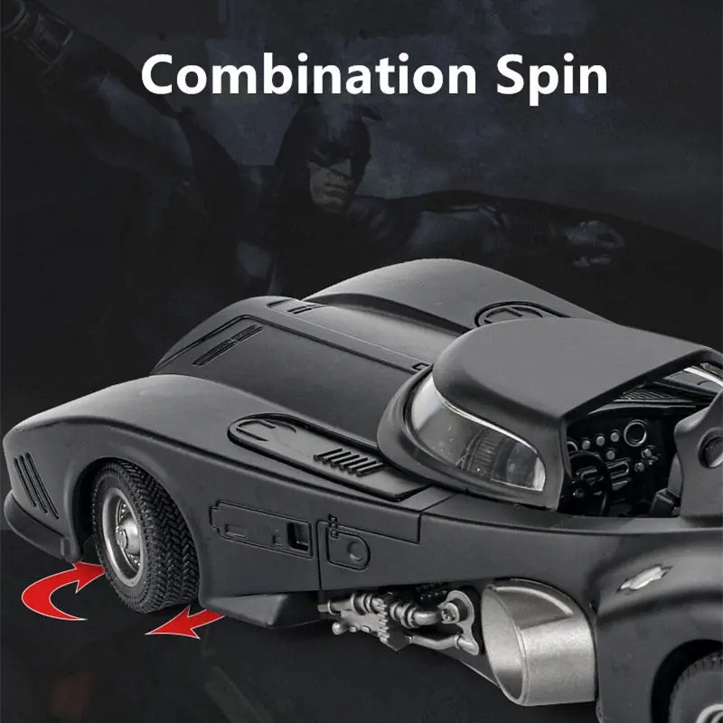 1/24 Classic Movie Car Alloy Batmobile Bat Sports Car Model