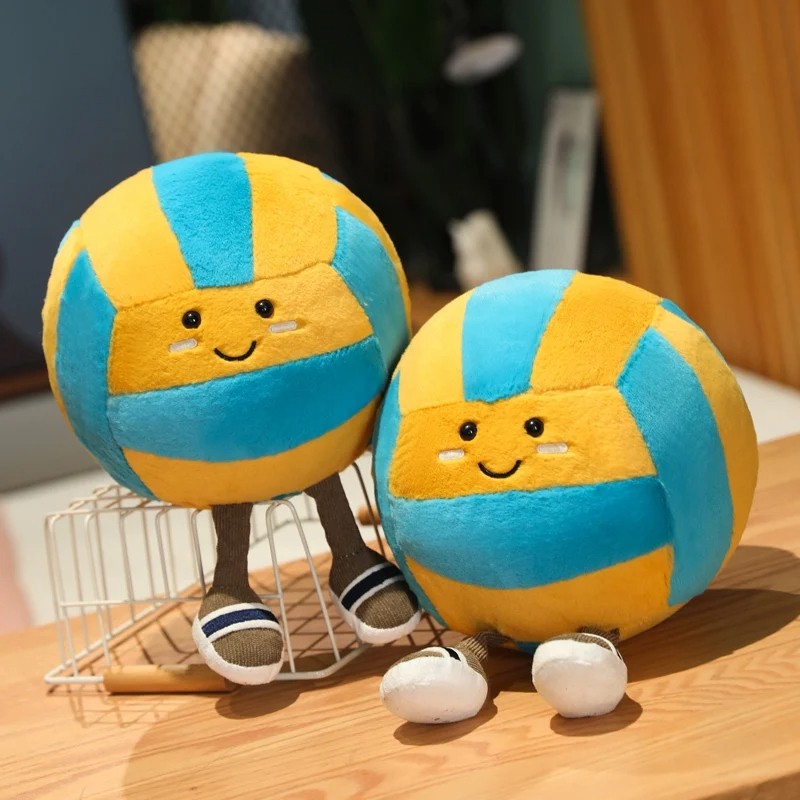 26cm Soft Sports Volleyball Plush Doll With Feet Kawaii Decorative Gift Toy